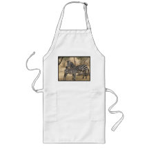 Mother and Baby Zebra  Long Apron