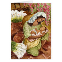 Mother And Child With Calla Lilies Greeting Card