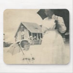 mother and daughter with parasols mousepad