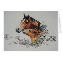 Mother and Foal Card