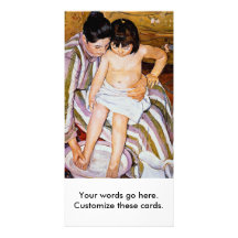 Mother bathing child bath art by Mary Cassatt Customized Photo Card