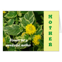 Mother, Floral clusters of gold Greeting Cards