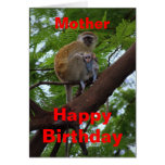 Mother Happy Birthday Monkey Mother and Child Cards