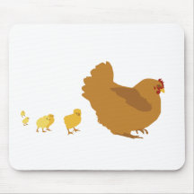 Mother Hen and Chicks Mouse Pads