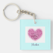 Mother Key Fob with heart design.
