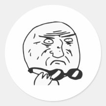 Mother of God Rage Face Comic Meme Round Stickers
