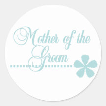 Mother of Groom Teal Elegance Round Stickers