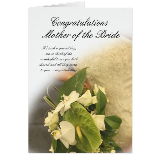Mother of the bride Congratulations card with Brid Zazzle