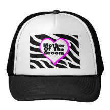 Mother Of The Groom (Heart Zebra Stripes) Trucker Hat