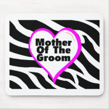 Mother Of The Groom (Heart Zebra Stripes) Mousemat