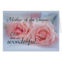 Mother of the Groom, Thank You, Pink Roses Card