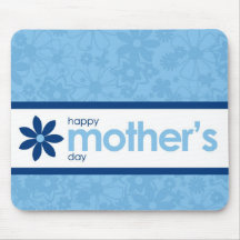 Mother’s Day Cheerful Blue Floral Mousepad
