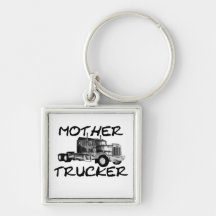 MOTHER TRUCKER - BLACK & WHITE KEY CHAINS
