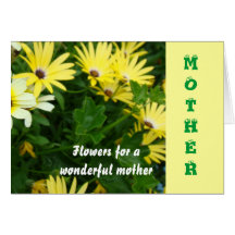 Mother, Yellow floral  brightness Card