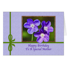 Mother's Birthday Card with Purple Violas