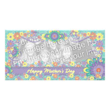Mothers Day - ADD YOUR PHOTO - Spring Flowers Customised Photo Card