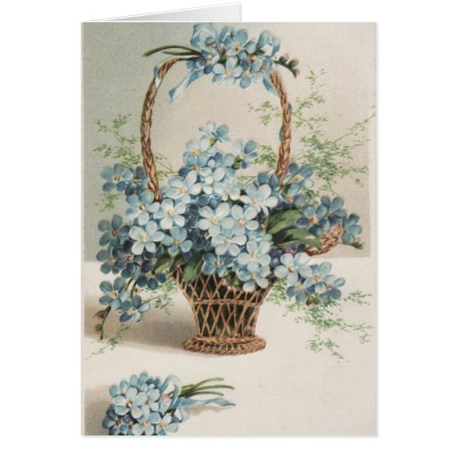 Mother's Day Basket of Forget-Me-Nots - Card