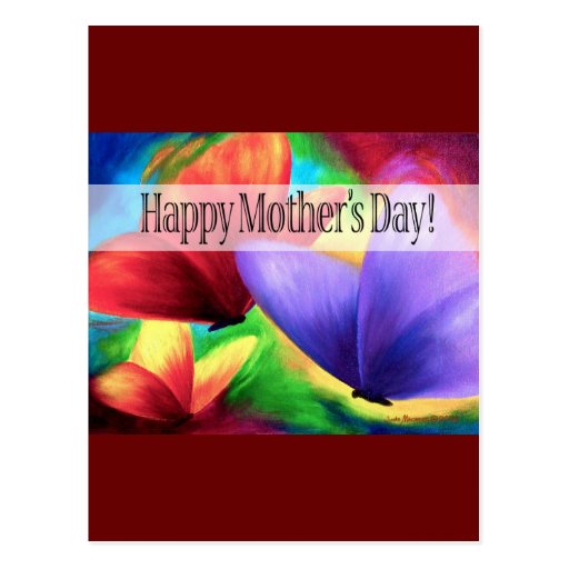 Mother's Day Butterflies Art - Multi Post Card