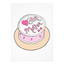 Mothers Day Cake Custom Invite