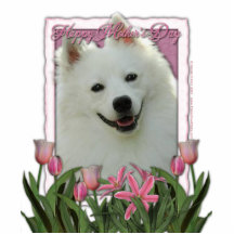 Mothers Day - Pink Tulips - American Eskimo Cut Outs
