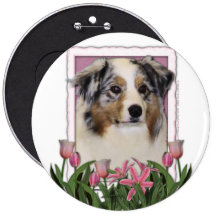 Mothers Day - Pink Tulips - Australia Shepherd