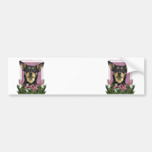 Mothers Day - Pink Tulips - Australian Kelpie Jude Bumper Sticker