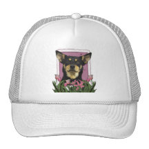 Mothers Day - Pink Tulips - Australian Kelpie Jude Trucker Hat