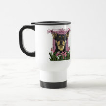 Mothers Day - Pink Tulips - Australian Kelpie Jude Coffee Mug