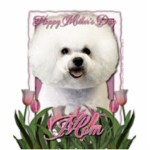 Mothers Day - Pink Tulips - Bichon Frise Cut Outs
