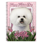 Mothers Day - Pink Tulips - Bichon Frise Notebook