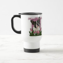 Mothers Day - Pink Tulips - Boston Terrier Mug