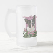 Mothers Day - Pink Tulips - Boston Terrier Mug