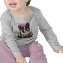 Mothers Day - Pink Tulips - Boston Terrier Tees