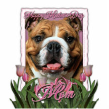 Mothers Day - Pink Tulips - Bulldog Photo Cut Out