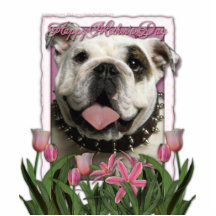 Mothers Day - Pink Tulips - Bulldog Photo Cutout