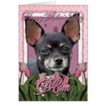 Mothers Day - Pink Tulips - Chihuahua - Isabella Card