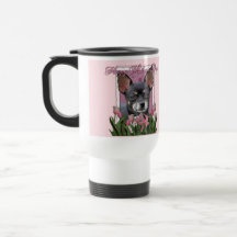 Mothers Day - Pink Tulips - Chihuahua - Isabella Coffee Mugs