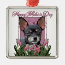 Mothers Day - Pink Tulips - Chihuahua - Isabella Ornaments