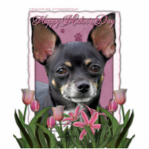Mothers Day - Pink Tulips - Chihuahua - Isabella Acrylic Cut Out