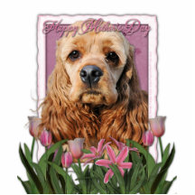 Mothers Day - Pink Tulips - Cocker Spaniel Photo Sculpture