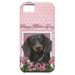 Mothers Day - Pink Tulips - Dachshund - Winston