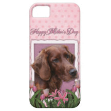 Mothers Day - Pink Tulips - Irish Setter