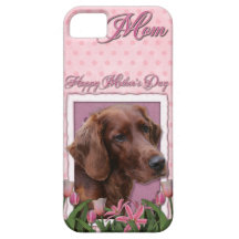 Mothers Day - Pink Tulips - Irish Setter
