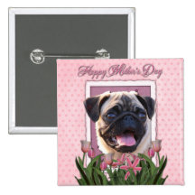 Mothers Day - Pink Tulips - Pug