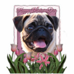 Mothers Day - Pink Tulips - Pug Acrylic Cut Out
