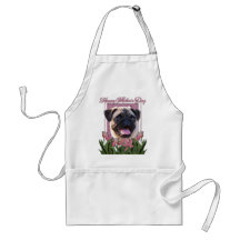 Mothers Day - Pink Tulips - Pug Aprons