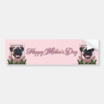 Mothers Day - Pink Tulips - Pug Bumper Sticker