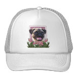 Mothers Day - Pink Tulips - Pug Hat