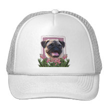 Mothers Day - Pink Tulips - Pug Hat