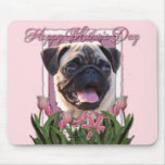 Mothers Day - Pink Tulips - Pug Mousemats